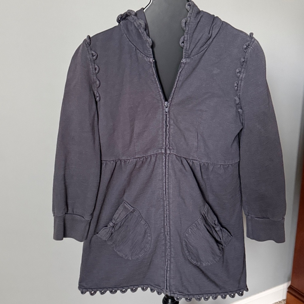 Anthropologie Charcoal Hooded Sweatshirt - Picture 3 of 8